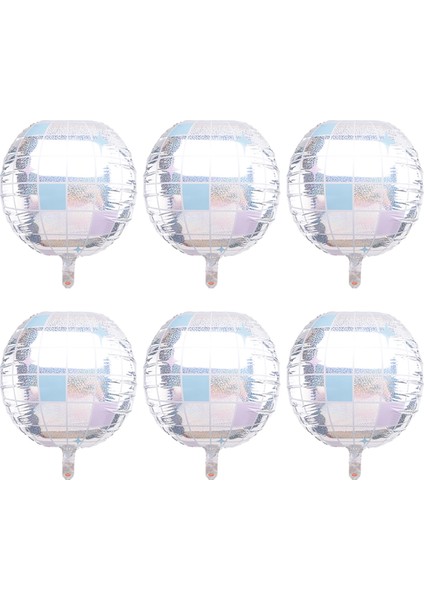 6pcs Yanardöner Disko Top Balonları, Büyük Parlak Gümüş Disko Alüminyum Folyo Balonlar Doğum Günü Bekar Parti Dekorasyonu (Yurt Dışından)