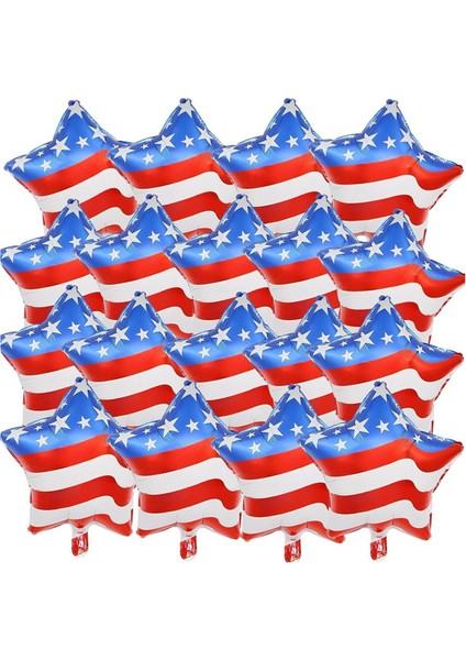 4 Temmuz Amerikan Bağımsızlık Günü Vatansever Balon Abd Ulusal Günü 18 Inç Yıldız Şeklindeki Alüminyum Film Balonu (Yurt Dışından)