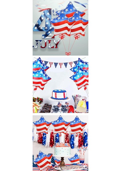 4 Temmuz Amerikan Bağımsızlık Günü Vatansever Balon Abd Ulusal Günü 18 Inç Yıldız Şeklindeki Alüminyum Film Balonu (Yurt Dışından) modelleri