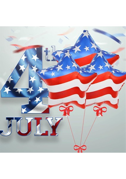 4 Temmuz Amerikan Bağımsızlık Günü Vatansever Balon Abd Ulusal Günü 18 Inç Yıldız Şeklindeki Alüminyum Film Balonu (Yurt Dışından) fırsatları