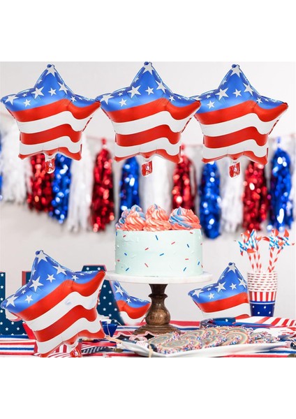4 Temmuz Amerikan Bağımsızlık Günü Vatansever Balon Abd Ulusal Günü 18 Inç Yıldız Şeklindeki Alüminyum Film Balonu (Yurt Dışından) indirimleri