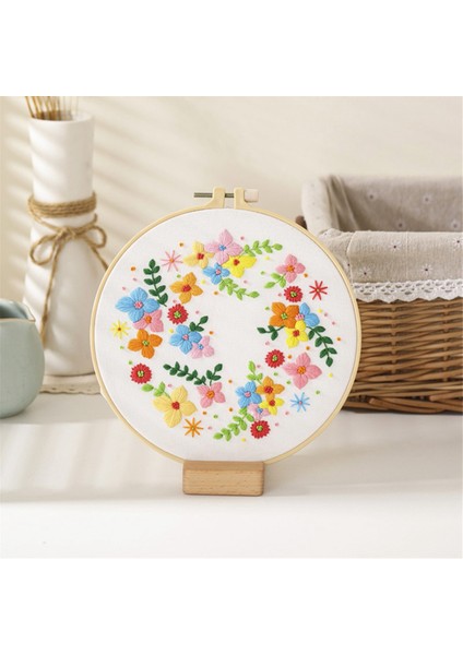 4 Set Dıy Nakış Kiti Yeni Başlayanlar Için Yetişkinler, El Nakış Kiti Çiçek, Çember, Renk Dişleri, Araçlar Içerir (Yurt Dışından) indirimleri