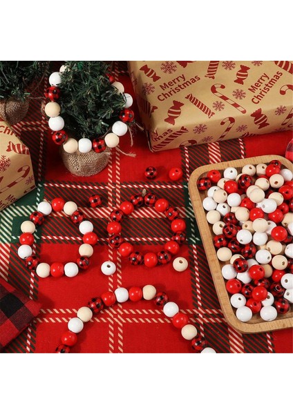 200PCS Noel El Sanatları Için Ahşap Boncuklar, Çelenk Mücevherleri Için Delikli 16MM Ahşap Boncuklar Parti Tatil Dekoru (Yurt Dışından)