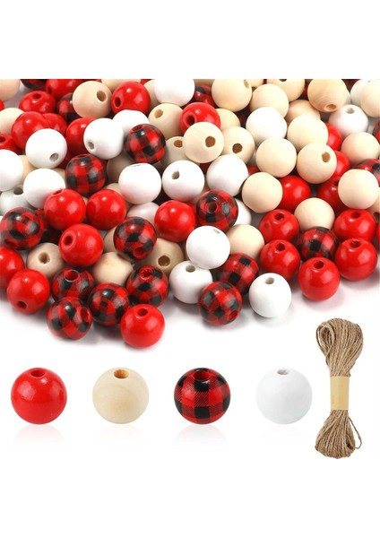 200PCS Noel El Sanatları Için Ahşap Boncuklar, Çelenk Mücevherleri Için Delikli 16MM Ahşap Boncuklar Parti Tatil Dekoru (Yurt Dışından) fiyatları