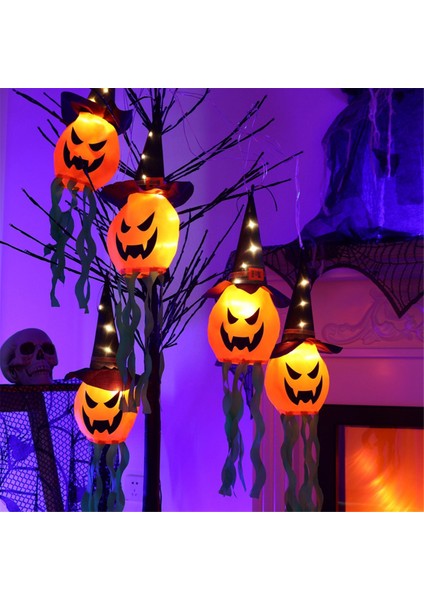 3pcs Cadılar Bayramı Dekorasyonları Açık Cadılar Bayramı Dekor Asılı Açık Ip Işıkları Parlayan Balkabağı Cadı Şapkası Cadılar Bayramı (Yurt Dışından)