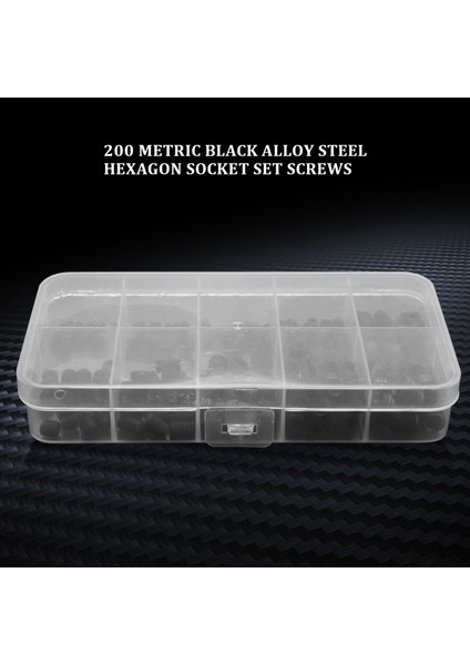 200PCS M3 M4 M5 M6 M8 Hex Kafa Soketi Hex Grub Vida Seti Çiftlik Kiti (Siyah Alaşımlı Çelik) (Yurt Dışından) modelleri