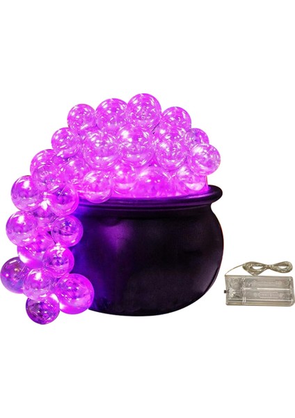 Cadılar Bayramı Köpüren Kazan Seti Cadılar Bayramı Dekorasyonları Kapalı Dıy Kiti Açık Top Cadılar Bayramı Dekoru Pembe-Mor Pil (Yurt Dışından)