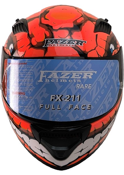 Motosiklet Kask Ece 22.R06 Double Vizörlü Full Face Spoiler Motor Kaskı Fantastic Red