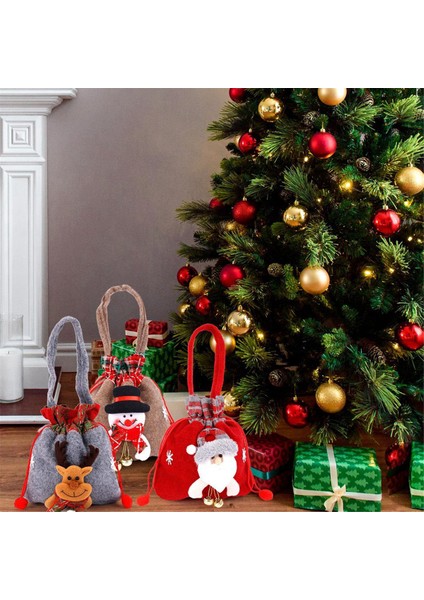 3pcs Noel Arifesi Elma Çantaları, 3 Stil Çizme Noel Çantaları 3D Noel Hediye Çantaları Yeniden Kullanılabilir Hediye Bebek Çantaları (Yurt Dışından) fırsatları