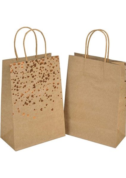 10 Adet Kahverengi Kraft Kağıt Torba Sıcak Damgalama Aşk Kağıt Çantası Doğum Günü Hediye Çantası Parti ve Alışveriş Için Tutamak (Yurt Dışından) fırsatları