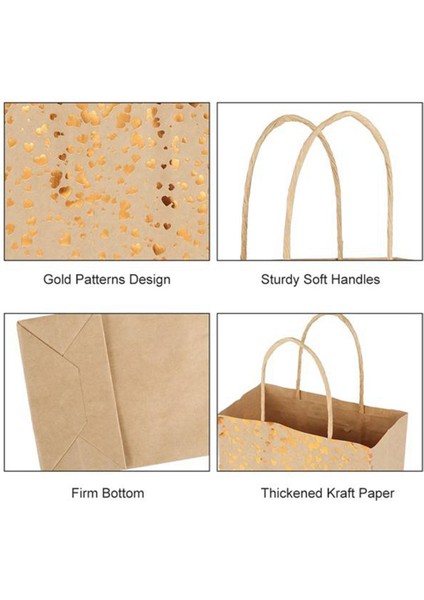 10 Adet Kahverengi Kraft Kağıt Torba Sıcak Damgalama Aşk Kağıt Çantası Doğum Günü Hediye Çantası Parti ve Alışveriş Için Tutamak (Yurt Dışından) indirimleri