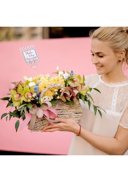 240PCS Çiçek Seçer Kart Tutucu Plastik Çiçek Kart Tutucu Kart Fotoğraf Çiçek Buket Düzenlemesi 24CM (Yurt Dışından) fiyatları