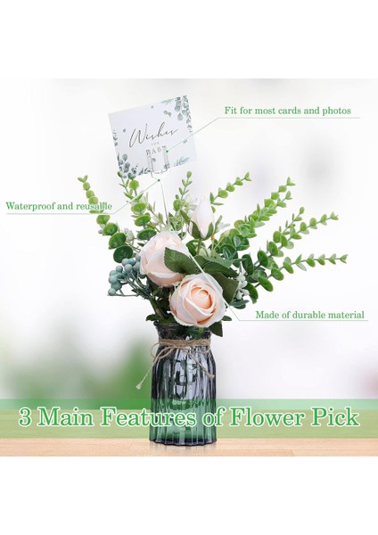 240PCS Çiçek Seçer Kart Tutucu Plastik Çiçek Kart Tutucu Kart Fotoğraf Çiçek Buket Düzenlemesi 24CM (Yurt Dışından) modelleri