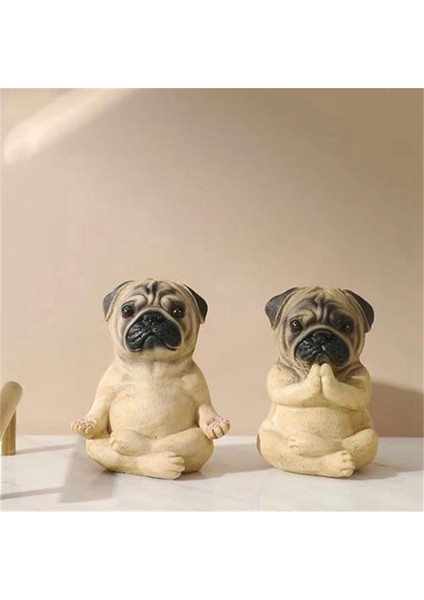 Pug Heykeli Ev Dekor, Yoga Oturan Pug Köpek Figürine, Pug Puppy Ortağı Koleksiyon Köpek Heykeli, Reçine Mini Köpek Heykeli (Yurt Dışından) fiyatları