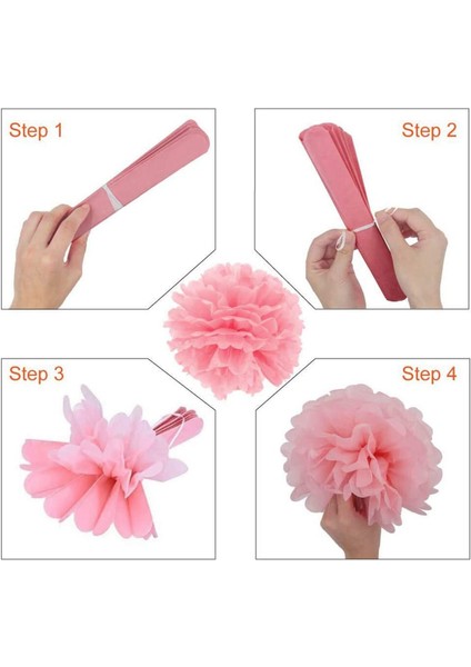 9 Adet/set Karışık Kağıt Mendil Pompomlar Pom Poms Çiçek Düğün Partisi Dekorasyonu (Pembe) (Yurt Dışından) fiyatları