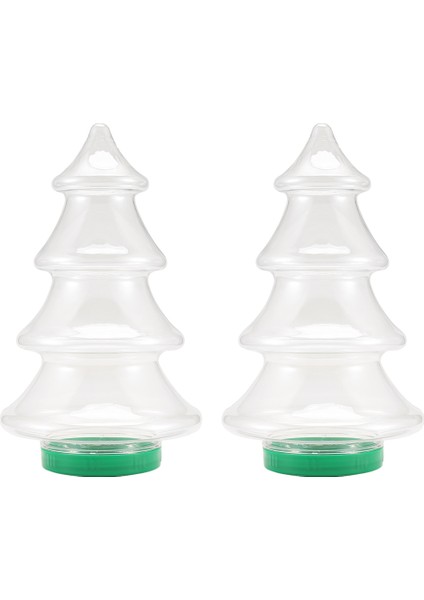 2pcs Şeker Kavanozları Noel Ağacı Şekilli Plastik Kurabiye Kavanozları Kapaklarla Güzel Şeker Depolama Şişeleri 1.55L (Yurt Dışından) indirimleri