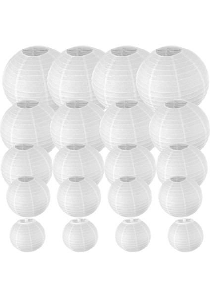 20 Paket Çin Yuvarlak Beyaz Kağıt Fener, Kağıt Fenerler Asma Fenerler Düğün Partisi Dekorasyonları (Yurt Dışından)