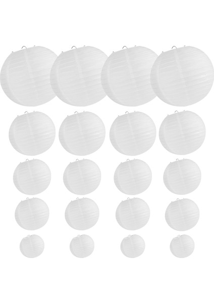 20 Paket Çin Yuvarlak Beyaz Kağıt Fener, Kağıt Fenerler Asma Fenerler Düğün Partisi Dekorasyonları (Yurt Dışından) modelleri