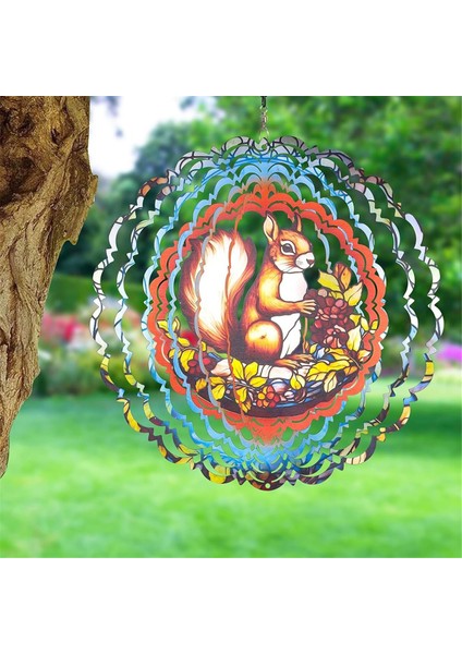 Metal Yansıtıcı Rüzgar Spinners Açık Bahçe Dekoru, Parlak Metal Rüzgar Spinners Hediyeleri Anne, Kadınlar 3D Sincap (Yurt Dışından) modelleri