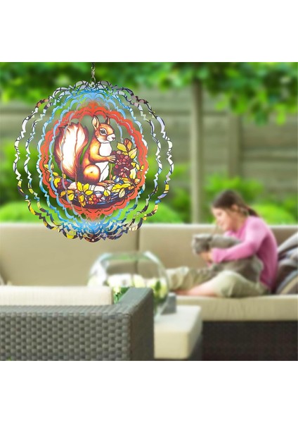 Metal Yansıtıcı Rüzgar Spinners Açık Bahçe Dekoru, Parlak Metal Rüzgar Spinners Hediyeleri Anne, Kadınlar 3D Sincap (Yurt Dışından) indirimleri