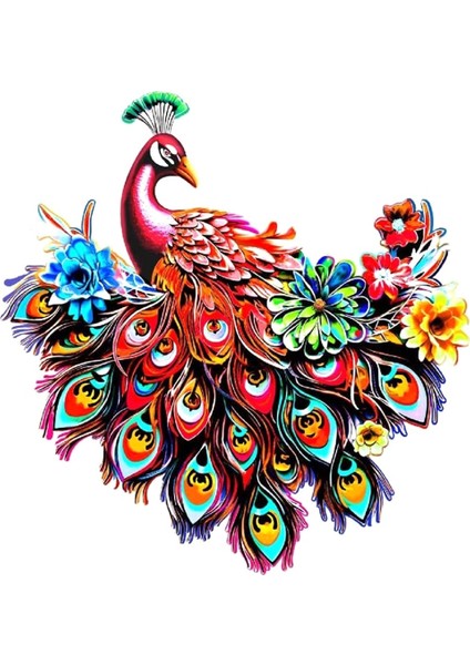 Ev Dekoru Açık Demir Tavus Kuşu Duvar Asma Avlu Duvar Düzeni Peyzaj Duvar Asma Accessorie Ev Dekoru, Kırmızı (Yurt Dışından)