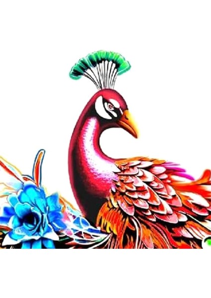 Ev Dekoru Açık Demir Tavus Kuşu Duvar Asma Avlu Duvar Düzeni Peyzaj Duvar Asma Accessorie Ev Dekoru, Kırmızı (Yurt Dışından) modelleri