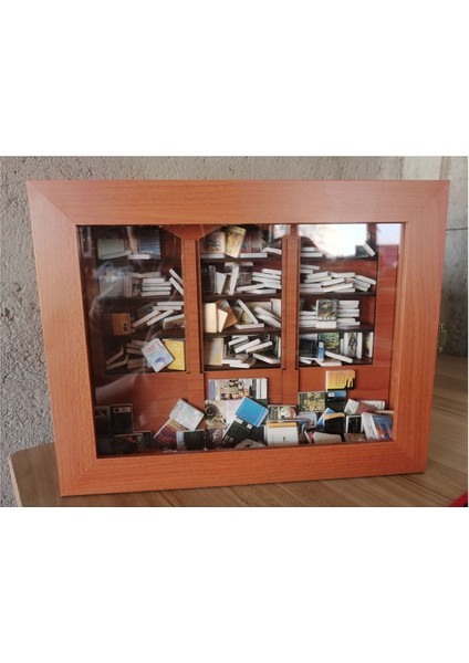 Küçük Kütüphane Ahşap Anti-Anksiyete Kitaplık Minyatür 200 Kitap Sarsıntı Stres Stres Rahatlama Hediyeleri (Yurt Dışından) indirimleri