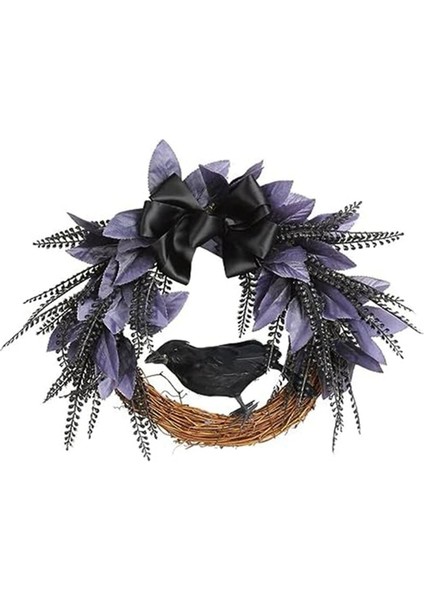 Cadılar Bayramı Için Çelenk, Cadılar Bayramı Dekoraion Için Boya Kravatlı Cadılar Bayramı Karga Çelenk Yapay Asma Çelenk (Yurt Dışından)