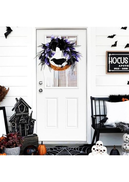 Cadılar Bayramı Için Çelenk, Cadılar Bayramı Dekoraion Için Boya Kravatlı Cadılar Bayramı Karga Çelenk Yapay Asma Çelenk (Yurt Dışından) fırsatları