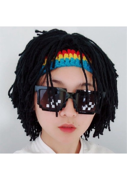 B Wıg Beanie Erkekler Hip Hop Kapakları El Yapımı Taş Kış Kış Sıcak Şapka Gorro Cadılar Bayramı Noel Günü Hediyeleri Komik Parti Peruk (Yurt Dışından) fırsatları