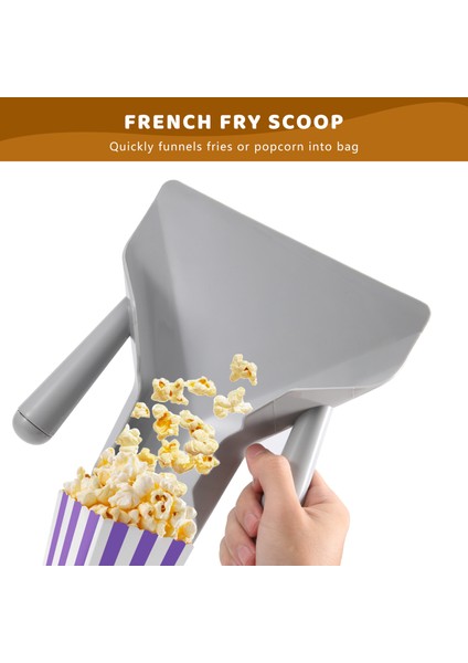 Plastik Çip Kepçesi Patates Kızartması Kürek Yükleyici Çipi Ambova Kürek Hunisi Patlamış Mısır Fast Food Çift Sap (Yurt Dışından) fırsatları