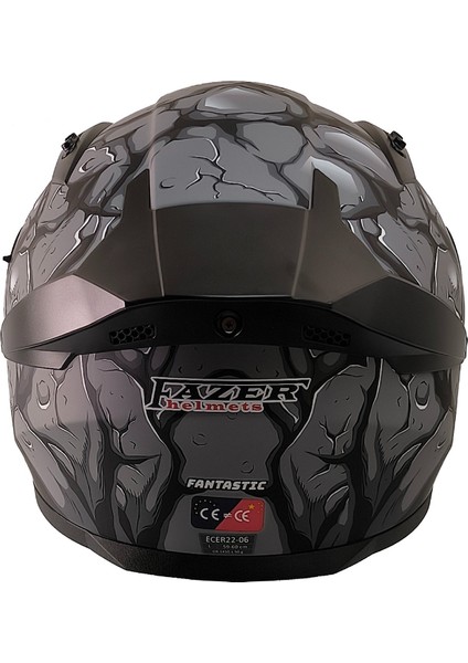 Motosiklet Kask Ece 22.R06 Double Vizörlü Full Face Spoiler Motor Kaskı Fantastic
