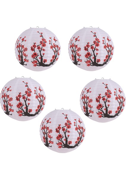 12 Inç Kiraz Çiçeği Japon/çin Kağıt Fenerleri (5 Set, Kırmızı Sakura) (Yurt Dışından) modelleri