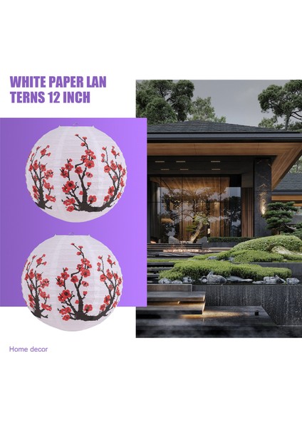 12 Inç Kiraz Çiçeği Japon/çin Kağıt Fenerleri (5 Set, Kırmızı Sakura) (Yurt Dışından) fırsatları
