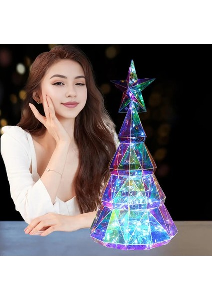 Noel Işık Süslemesi USB Powered Renkli Noel Ağacı Şantine, Noel Için Yıldız El Yapımı Masa Merkez Parçası (Yurt Dışından) fırsatları