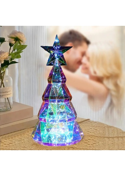 Noel Işık Süslemesi USB Powered Renkli Noel Ağacı Şantine, Noel Için Yıldız El Yapımı Masa Merkez Parçası (Yurt Dışından) indirimleri