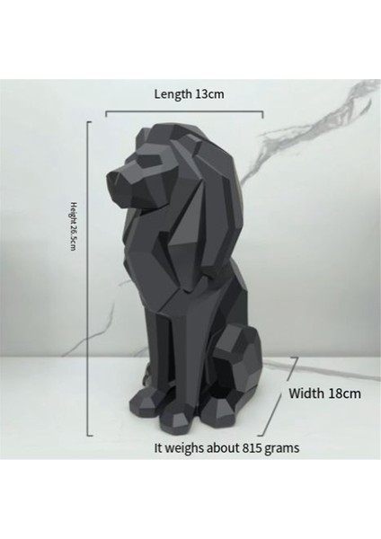 Aslan Heykeli Aslan Dekor - Erkekler Için Hediyeler Geometrik Şık Heykel Aslan Heykelcik Oturma Odası Ofisi Siyah (Yurt Dışından) indirimleri