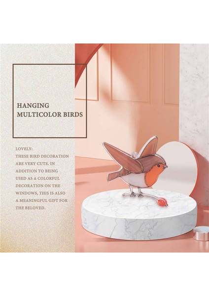 Çok Renkli Kuşları Tel Üzerinde Asılı Yüksek Lekeli Akrilik Suncatcher Yaratıcı Pencere Paneli Ev Odası Dekoru -Flaying Robin (Yurt Dışından) indirimleri