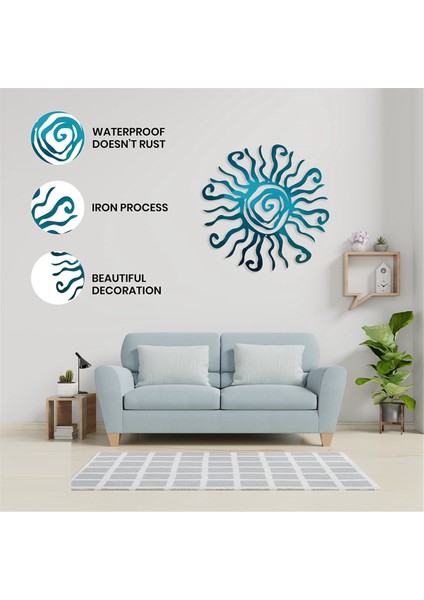 Tuhaf Güneş Metal Duvar Sanatı Açık Dekor - 11.8 Inç Pas Geçirmez Duvar Heykeli Bahçe Mavisi Için Mükemmel (Yurt Dışından) fırsatları