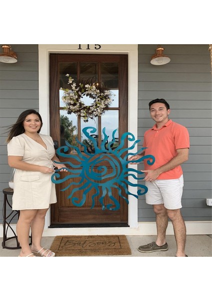 Tuhaf Güneş Metal Duvar Sanatı Açık Dekor - 11.8 Inç Pas Geçirmez Duvar Heykeli Bahçe Mavisi Için Mükemmel (Yurt Dışından) indirimleri