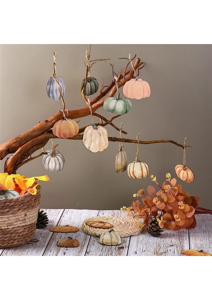 36 Pcs Güz Ahşap Kabak Asma Süsler Şükran Günü Hasat Küçük Asma Işaretleri Cadılar Bayramı Kabak Dekorasyonları (Yurt Dışından) modelleri