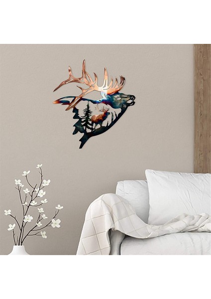 Ana Koleksiyon Metal Duvar Dekor, Geyik Geyiği Duvar Sanat Heykel Siluet Zanaat ile Rustik Kabin Dekor Kaplama (Yurt Dışından) fiyatları