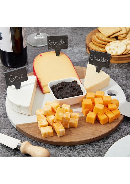 6 Tebeşir, 2 Depolama Çantası (28 Adet Set) ile Charcuterie Tahtası Için 20 Arduvaz Taş Peynir Etiketi (Yurt Dışından) fiyatları