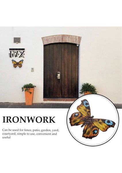 Açık Duvar Dekoru Kelebek Dekorasyon Metal Kelebek Duvar Dekoru Çit Için Metal Duvar Ev Dekorasyonları Sarı (Yurt Dışından) fiyatları