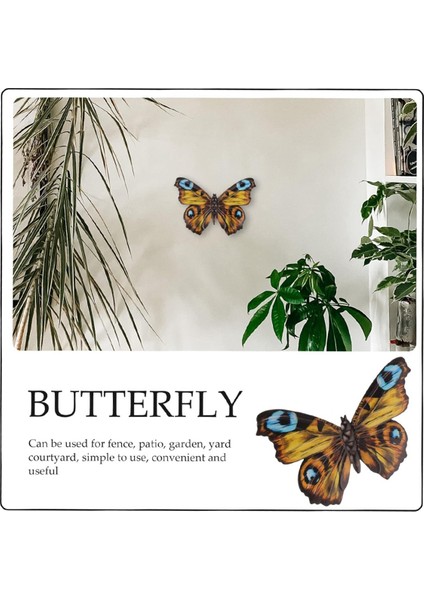 Açık Duvar Dekoru Kelebek Dekorasyon Metal Kelebek Duvar Dekoru Çit Için Metal Duvar Ev Dekorasyonları Sarı (Yurt Dışından) fırsatları
