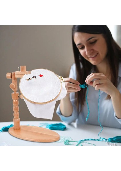 Nakış Çember Standı Ahşap Nakış Çerçevesi Standı Iğne Nokta Malzemeleri Nakış Çember Rafı Döndürülmüş Iğne Işi Standı (Yurt Dışından) fırsatları