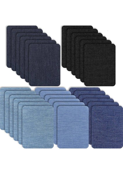 30 Adet Kumaş Yamalarda Demir Kot Jean Onarım Yamaları Giysi Onarım Yama Kiti Ceket Jean Kıyafetleri, 5 Renk (Yurt Dışından)