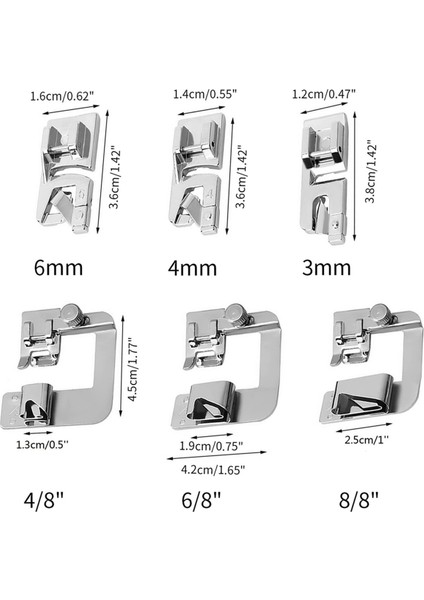 Şarkıcı, Kardeş, Janome Için Havalandırılmış Hemmer Presser Ayak Dikiş Için 6 Pc Haddelenmiş Hem Presser Ayağı, Hemming Ayak Kiti (Yurt Dışından) modelleri