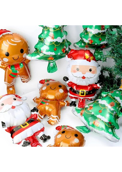60PCS Noel Balonları Alüminyum Folyo Küçük Balon Oyuncak Noel Ağacı Zencefil Kurabiye Adam Santa Doğum Günü Partisi Tatil Dekorati (Yurt Dışından) indirimleri