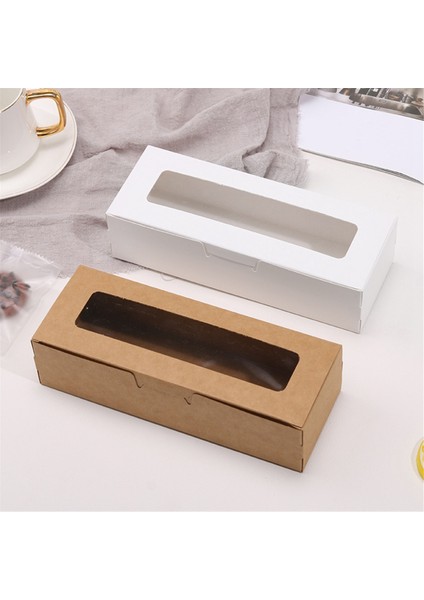 25 Adet Makarna Kutuları Açık Ekranlı Pencere Macarons Konteyneri Veya Çikolata Tatlıları Için Ambalaj Kutusu Kiti Kek A (Yurt Dışından)